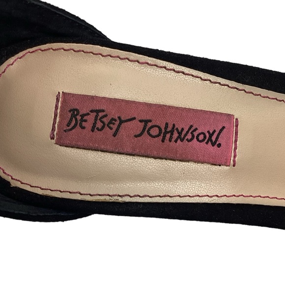 Betsy Johnson Black Velvet Ankle Strap Dress Stiletto - Picture 10 of 11